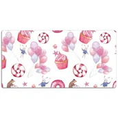 Podkładki na biurko - Duża podkładka na biurko Słodycze i balony 120x60cm, Dywanomat - miniaturka - grafika 1