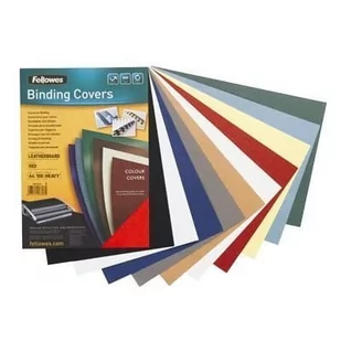 Okładki skóropodobne FELLOWES (100szt) czerwone 5370305 - Okładki do laminatorów i bindownic - miniaturka - grafika 1