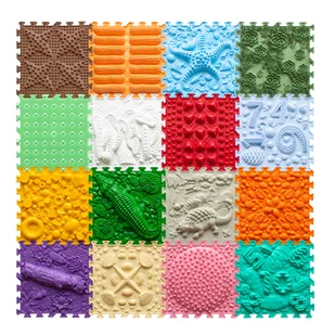 Małpiszon, mata sensoryczna Radosna Kraina 16 szt. 25x25cm - Maty edukacyjne - miniaturka - grafika 1