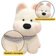 Maskotki i pluszaki - Pluszowa Maskotka Przytulanka Piesek Z Niebieską Chustą Biały 33cm LEAN Toys - miniaturka - grafika 1