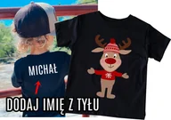 Koszulki dla dziewczynek - Koszulka dla chłopaków z imieniem - na święta ! RENIFER - miniaturka - grafika 1