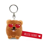 Plecaki - NICI Breloczek do kluczy niedźwiedź "Alles Liebe" 5 cm brązowy towarzysz do plecaka lub torby, uchwyt na klucze dla małych i dużych 62041 - miniaturka - grafika 1