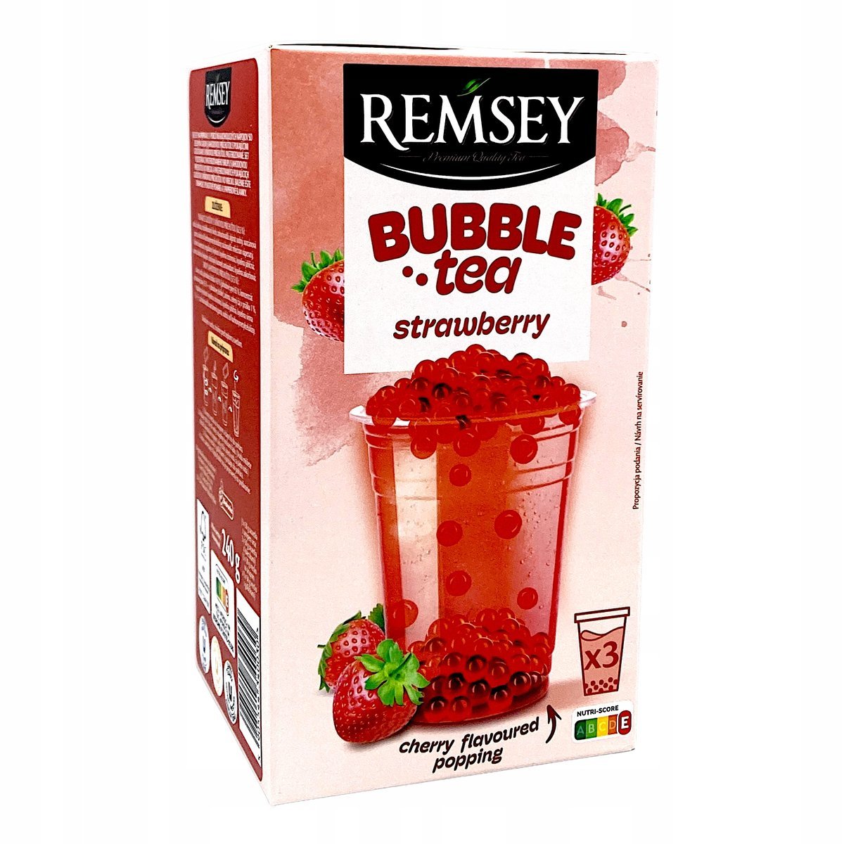 Remsey Zestaw DIY Bubble Tea Strawberry + kuleczki Cherry 240g