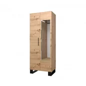 Meble do przedpokoju - Szafa z lustrem drążkiem i półkami garderoba meble do przedpokoju na wysokich nogach ARTIN dąb artisan - miniaturka - grafika 1