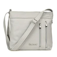 Torebki damskie - Torebka skórzana siwa listonoszka damska Beltimore X95 szary, srebrny - miniaturka - grafika 1
