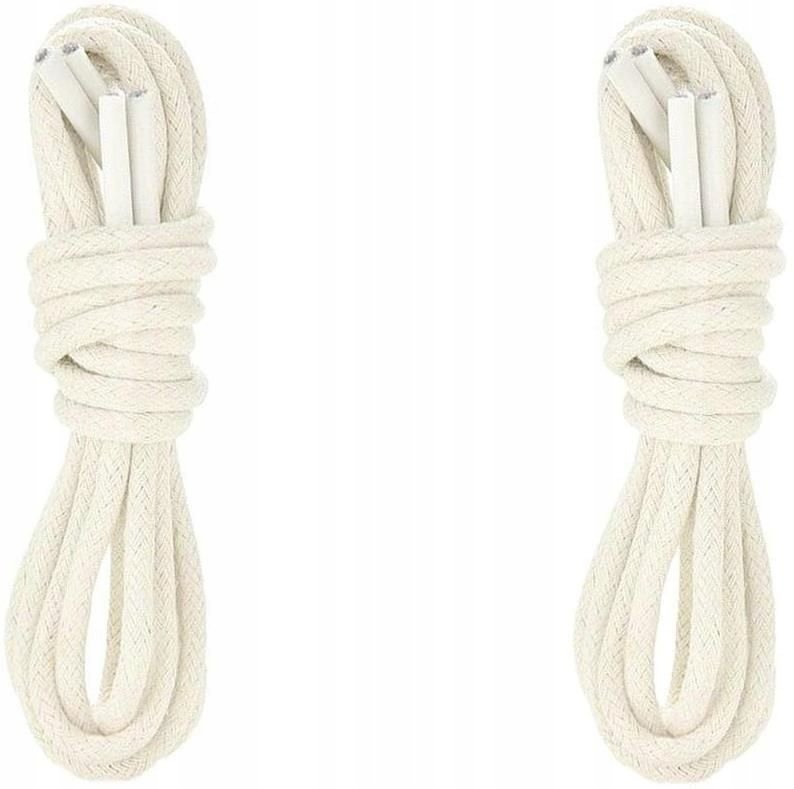 Sznurówki NATURALNE Sznurowadła 75 cm ŚREDNIE OKRĄGŁE 3,5 BAWEŁNIANE G9-48
