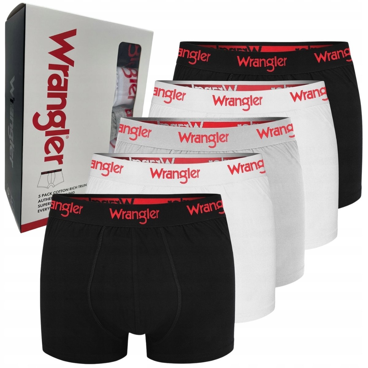 Wrangler Willox Mix elastyczne miękkie bokserki męskie majtki 5 sztuk XL