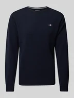 Swetry męskie - Sweter z dzianiny z wełny z okrągłym dekoltem - miniaturka - grafika 1