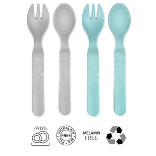 Sztućce dzieci eco zaokrąglone BPA free 2kpl REER - Sztućce dla dzieci - miniaturka - grafika 1