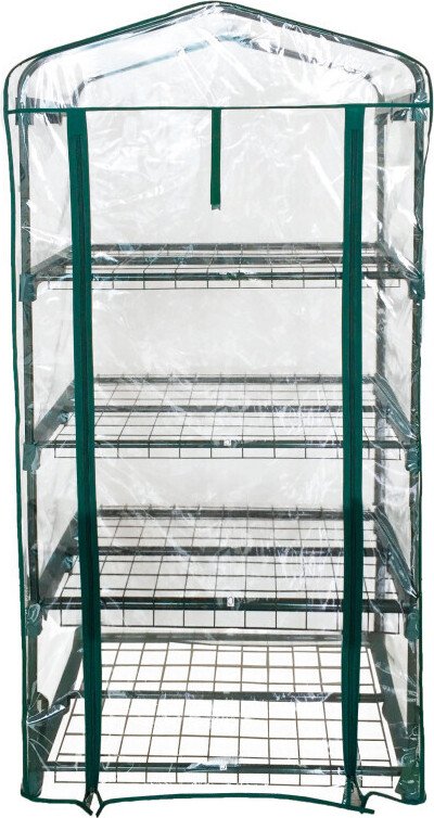 Mini szklarnia z półkami 69x49x160 cm folia PCV Regał na rośliny