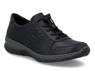 Półbuty damskie - Półbuty damskie całe czarne Rieker L32F3-00 wsuwane lekkie skórzane-42 - miniaturka - grafika 1