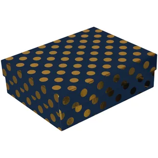 SPARKLEZ PUDEŁKO GRANATOWE W KROPKI, ROZMIAR L - Opakowania i torebki na prezenty - miniaturka - grafika 1