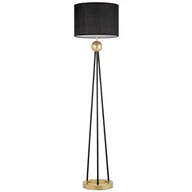Lampy stojące - Lumina Deco BELFORTE elegancka lampa stojąca czarno-złota abażur czarny E27 - miniaturka - grafika 1