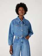 Kurtki damskie - Wrangler Kurtka jeansowa Cowboy W4Z3DE35N 112332077 Niebieski Relaxed Fit - miniaturka - grafika 1