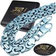 Bransoletki - SREBRNY ŁAŃCUSZEK NA SZYJĘ + BRANSOLETKA SPLOT KRÓLEWSKI STAL CHIRURGICZNA - miniaturka - grafika 1