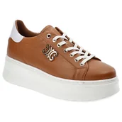 Sneakersy damskie - Brązowe Sneakersy Carinii Modne Buty Damskie - miniaturka - grafika 1