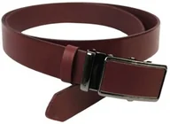 Paski - Pasek Męski Skórzany Arucce (PL) Skóra Licowa EXTRA 35 mm BORDOWY Gładki Klamra Samozaciskowa SREBRNA 35 ZE SKÓRZANĄ WSTAWKĄ - miniaturka - grafika 1