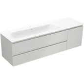 Szafki łazienkowe - Mexen Orio szafka łazienkowa 160 cm z umywalką Vela lewą, 2S, 1D, szara mat/biała mat - 91A13-16047-3-BBFFF62-W23L01 - miniaturka - grafika 1