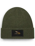 Czapki damskie - Czapka zimowa beanie wędkarska dla wędkarza na ryby na prezent "March Brown" Military Green - miniaturka - grafika 1