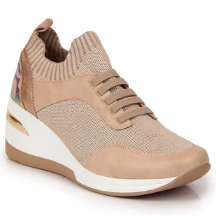 Półbuty damskie na koturnie slip on pudrowy róż Artiker różowe - ButyModne - Slip on damskie - miniaturka - grafika 1