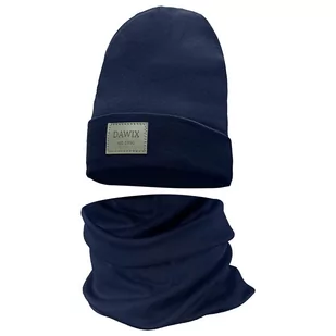Czapka Wiosenna Jesienna Z Kominem Czapeczka Komplet Dla Dzieci 52-54 Granat - Czapki damskie - miniaturka - grafika 1