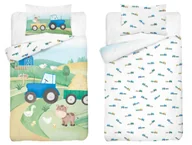 Pościel dla dzieci - Pościel bambusowa dziecięca 90x120 z niebieskim traktorem na farmie Baby Bamboo - miniaturka - grafika 1