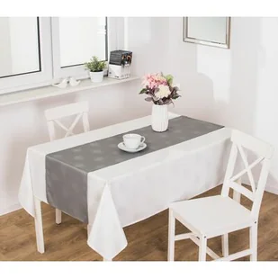 Bieżnik ASTERIA 40 x 140 cm jasnoszary - Obrusy i serwetki - miniaturka - grafika 1