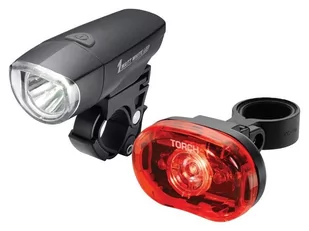 Torch Zestaw lampek High Beamer Compact 1W + Tail Bright 0.5W czarny-czerwony TOR-54038 - Lampki rowerowe - miniaturka - grafika 1