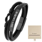 Bransolety męskie - Bransoletka z GRAWEREM męska / damska STAL węzeł C - miniaturka - grafika 1