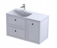 Szafki łazienkowe - Oristo Szafka wisząca MONTEBIANCO 100 cm z umywalką AMELIA, LEWA BIAŁY MAT OR47-SD2S-60-2 + OR47-SN1S-40-2 + UME-AM-100-92-L - miniaturka - grafika 1