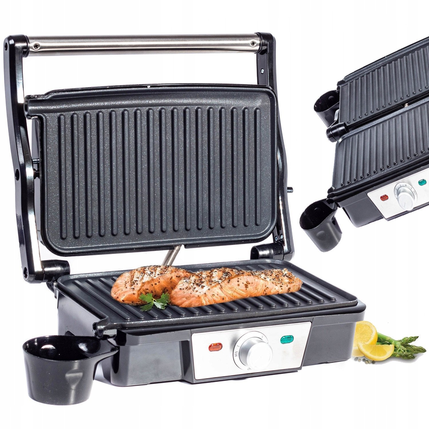 GRILL ELEKTRYCZNY TOSTER DO KANAPEK PANIN ROZKŁADANY OPIEKACZ RIWALL RGR-01