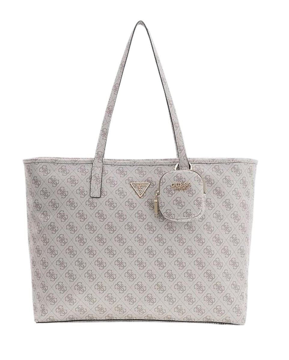 GUESS Beżowa shopperka damska Power Play II w monogram