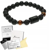 Bransolety męskie - Bransoletka Męska z Kamieni Naturalnych Znak Zodiaku Drewno Lawa - miniaturka - grafika 1