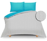 Pościel - Pościel dwustronna 140x200 Duale zygzak-turkusowa z torbą - miniaturka - grafika 1