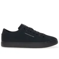 Trampki męskie - Buty Tommy Hilfiger Hi Vulc Low Canvas FM0FM04882-BDS - czarne - miniaturka - grafika 1