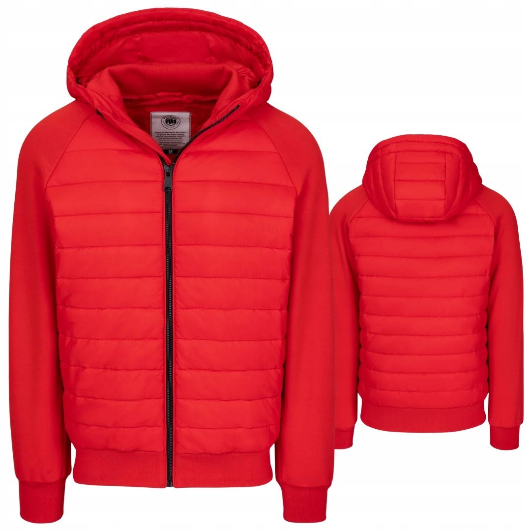 PITBULL WEST COAST KURTKA MĘSKA PRZEJŚCIOWA Z KAPTUREM PALOMAR FLUO RED S