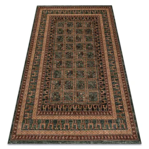 Dywan wełniany KASHQAI 4349 400 orientalny, ramka zielony 135x200 cm - Dywany Dywan wełniany KASHQAI 4349 400 orientalny, ramka zielony 135x200 cm - Dywany - miniaturka - grafika 1