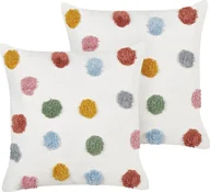 Kołdry i poduszki dla dzieci - Beliani 2 bawełniane poduszki dla dzieci w kropki 45 x 45 cm wielokolorowe WALLFLOWER - miniaturka - grafika 1
