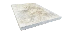 Trawertyn 3cm Kamień brzegowy Silver Greige Ash 40,6x61 | Obrzeża do basenu Bullnose - Inne materiały budowlane - miniaturka - grafika 1