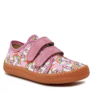 Buty dla dziewczynek - Sneakersy Froddo Barefoot Canvas G1700379-4 S White/Pink 4 - miniaturka - grafika 1