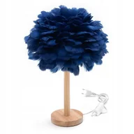 Lampy stojące - Lampka nocna z piórami Art Deco elegancka lampa stołowa glamour pióra LED - miniaturka - grafika 1