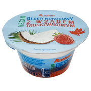 Desery mleczne - Auchan - Vegan deser kokosowy z wsadem truskawkowym - miniaturka - grafika 1