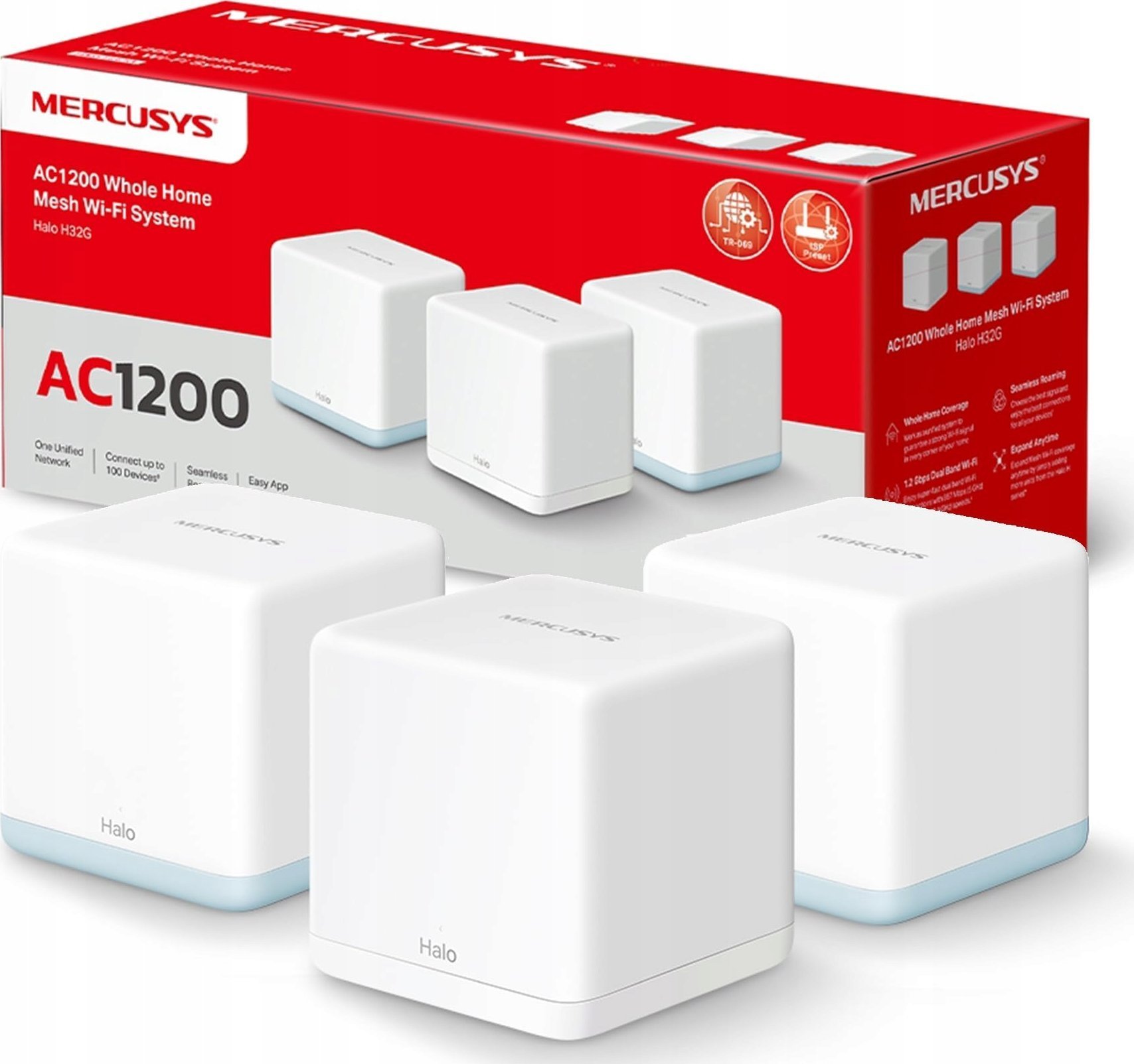 Access Point TP-Link Mercusys Halo H1200G2-pack AC1200 Mesh-System Wi-Fi