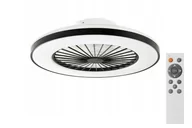 Lampy sufitowe - Kleo plafon LED D50/55W z wentylatorem i pilotem czarny/biały - miniaturka - grafika 1