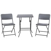 Meble ogrodowe - Beliani zestaw mebli balkonowych Składane TRAPPETO Szary - miniaturka - grafika 1