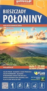 Mapa turystyczna - Bieszczady, Połoniny - książka - Obcojęzyczne przewodniki, mapy i atlasy - miniaturka - grafika 1