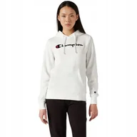 Bluzy damskie - Bluza damska Champion Hooded Sweatshirt biała 118097 WW001 S - miniaturka - grafika 1