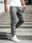Spodnie sportowe męskie - Antracytowe spodnie męskie joggery dresowe Denley K10338 - miniaturka - grafika 1