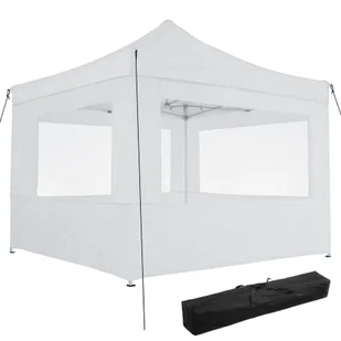 TecTake Składany pawilon Olivia 3x3 m z 4 bokami biały 403153 - Parasole ogrodowe - miniaturka - grafika 2