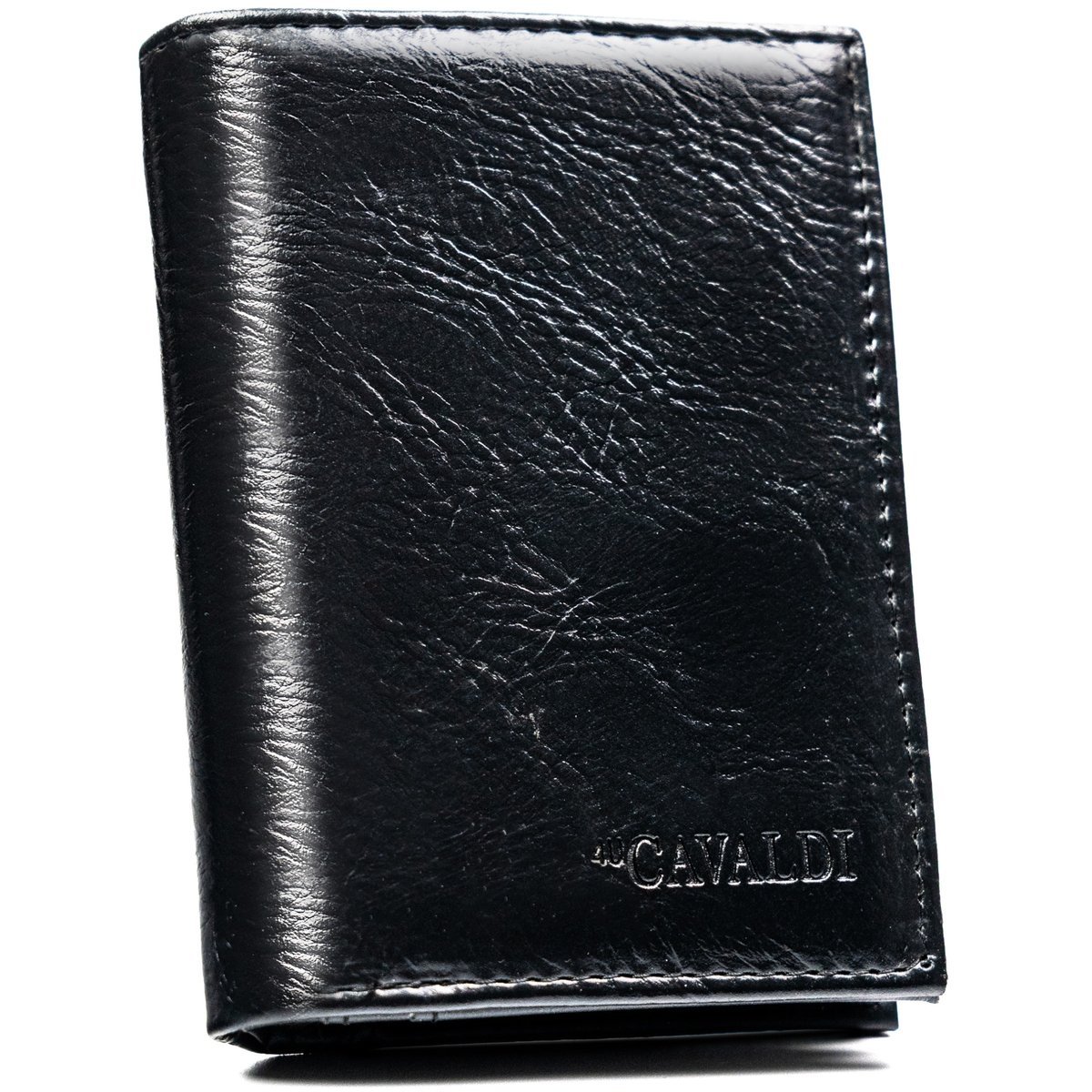 Duży portfel męski czarny 4U CAVALDI elegancki pionowy bez zapięcia